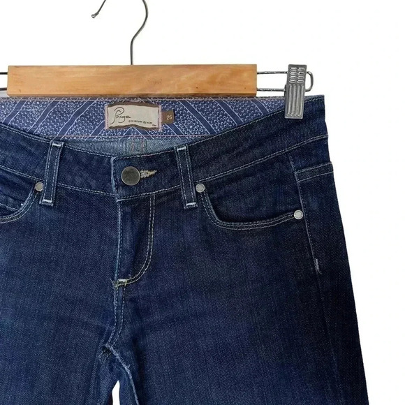 PAIGE ‘Blue Heights’ Premium Denim Low Rise Blue Wash Denim Jeans Size 25 - Picture 5 of 8